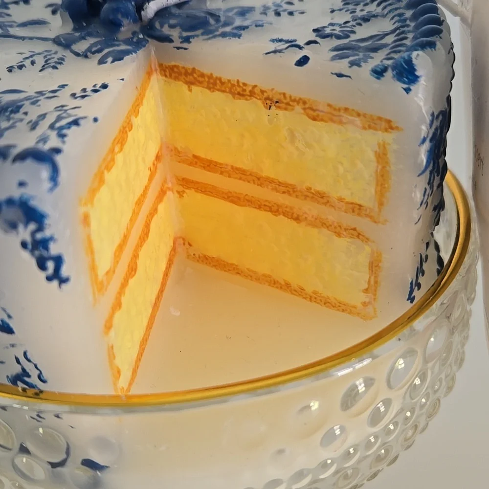 BIRTHDAY CAKE CANDLE BLUE & WHITE LAURA ASHLEY NEW